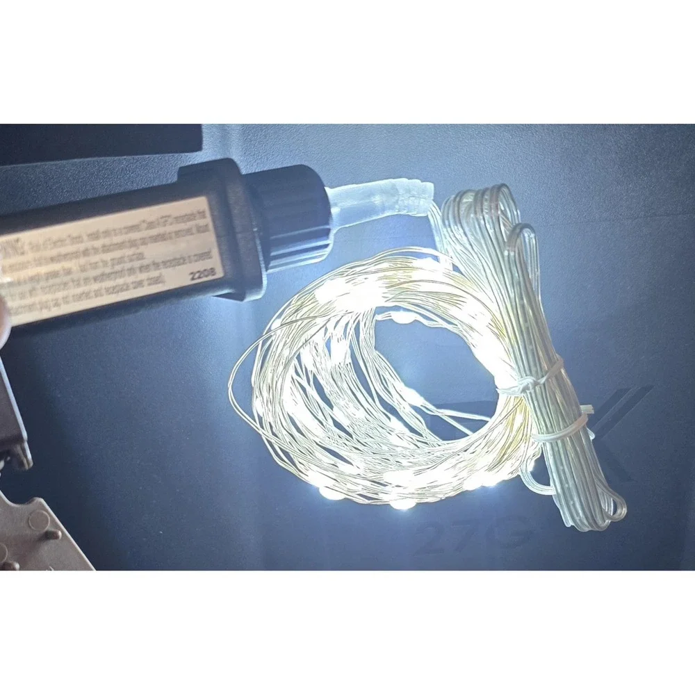 Minetom Fairy Lights Plug in, 33Ft 100 LEDs Waterproof‎ Silver Wire Firefly